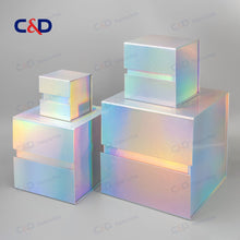 Load image into Gallery viewer, Collapsible Cube Box with Laser Shiny Effect - Xiamen C&amp;D Paper &amp; Pulp Co., Ltd
