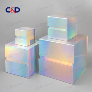 Collapsible Cube Box with Laser Shiny Effect - Xiamen C&D Paper & Pulp Co., Ltd