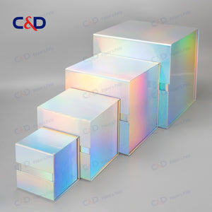 Collapsible Cube Box with Laser Shiny Effect - Xiamen C&D Paper & Pulp Co., Ltd