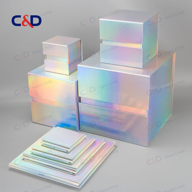 Collapsible Cube Box with Laser Shiny Effect - Xiamen C&D Paper & Pulp Co., Ltd