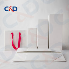 Load image into Gallery viewer, FOLDABLE PAPER BOX WITH OR WITHOUT RIBBON HANDLE-IN STOCK - C&amp;D PAPER PACKAGING
