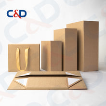 Load image into Gallery viewer, FOLDABLE PAPER BOX WITH OR WITHOUT RIBBON HANDLE-IN STOCK - C&amp;D PAPER PACKAGING
