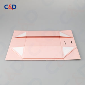 Gift box with Bowtie-Magnetic Lid- Foldable-Pink-IN STOCK - C&D PAPER PACKAGING