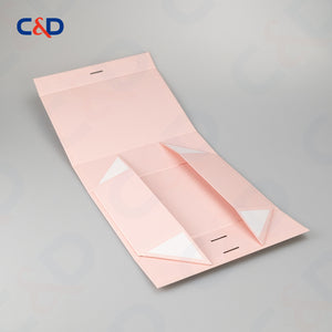 Gift box with Bowtie-Magnetic Lid- Foldable-Pink-IN STOCK - C&D PAPER PACKAGING