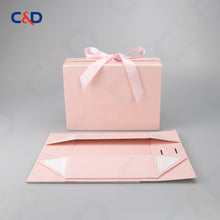 Load image into Gallery viewer, Gift box with Bowtie-Magnetic Lid- Foldable-Pink-IN STOCK - C&amp;D PAPER PACKAGING
